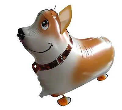 Corgi Dog Balloon Walking Pet Animal Airwalker Foil Helium Kids Fun Parties Toys • £2.99