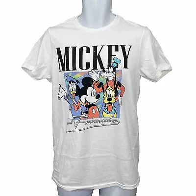 NEW! Mickey Mouse And Friends T Shirt /Men’s (S) White Disney 100% Cotton NWT • $15.99