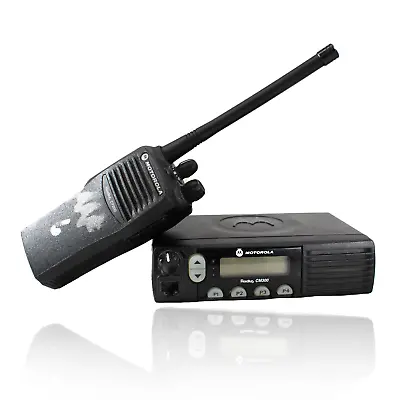 Motorola CM300 Mobile Radio And Six CP200 Portable Two-Way Radios • $1400