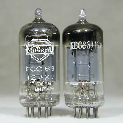 Matched Pair Mullard 12AX7/ECC83 Long Plate Square Getter MC1 1957 UK Strong • $600