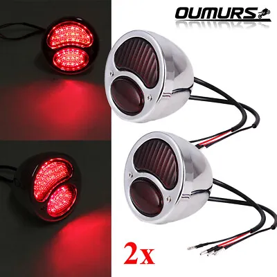 2x Retro Model A Style Stainless Steel Brake Stop Tail Light For Ford 1928-1931 • $102.94