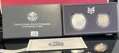 1991 Mount Rushmore Anniversary 2 Coin Uncirculated Set In Ogp/coa  #f1662 • $41