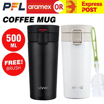 Insulated Travel Coffee Mug Cup Thermal Flask Vacuum Thermos Stainless Steel AU • $15.57