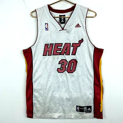 Vintage Miami Heat Michael Beasley #30 Adidas Jersey Size Medium White Nba • $33.99