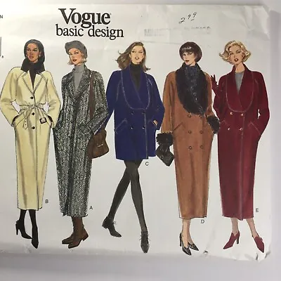 Vogue 1445 Shawl Collared Classic Coat Pockets Jacket Ladies New Uncut Pattern • £24.50