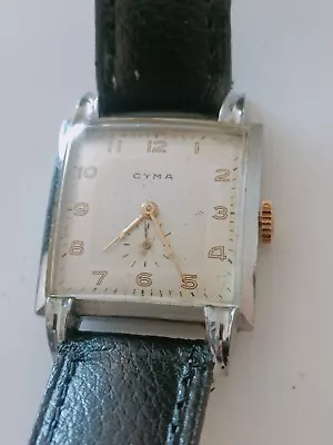 CYMA Vintage Men's Mechanical Wind Watch. 1955 Era... 28x28 Mm Case. VIC3175 • $300