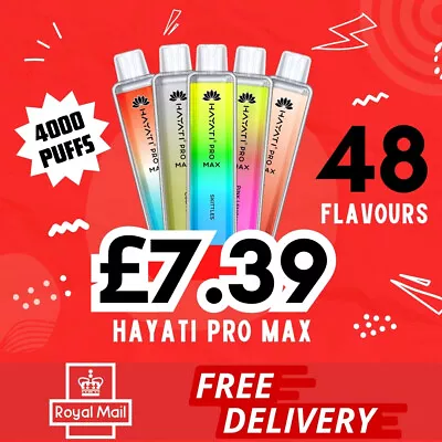 Hayati Pro Max 4000 Puff Disposable Vape | 4000 Puffs | E-cig | Nicotine Free | • £9.89