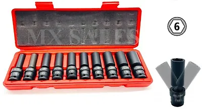 3/8  Dr Universal Swivel Deep Impact Socket Set 10-19MM PRO Radius 10PC Set • $59.99