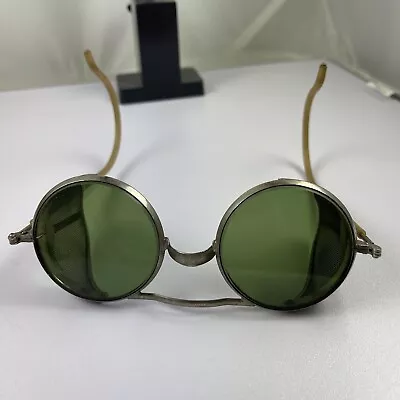 $225 • Buy Antique Green Willson Sunglasses Goggles Steampunk Safety Glasses