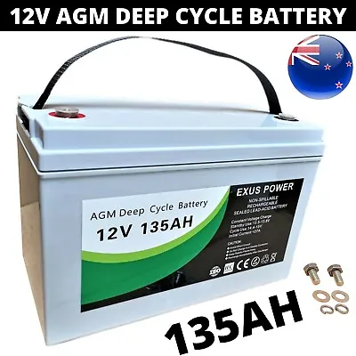 135Ah AGM Deep Cycle Battery 12V SLA Fridge Solar Power Camping Marine Sealed • $194.99