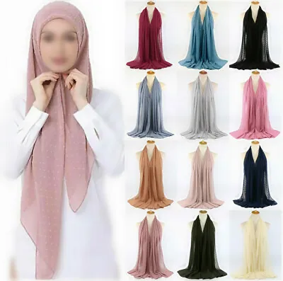 Women Scarf Chiffon Hijab Scarves Long Maxi Shawl Wrap Muslim Headband 28 Colors • $5.82