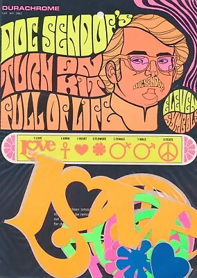 Doc Sendofs Turn On Kit Vtg 60s 70s Psychedelic Flower Power Hippy Stickers Lot • $24.99