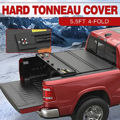 5.5FT 4-Fold Hard Truck Bed Tonneau Cover W/Lamp For 2015-2023 Ford F-150 F150 • $369.80