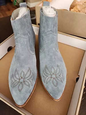 Kork-ease/sundance Catalog New W/obox Prairie Booties Sz9 Blue New!  • $33.99