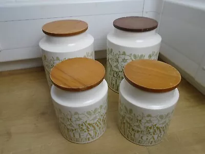 Vintage 70's Hornsea Fleur Storage Jars Flour Biscuits Tea & Sugar • £35