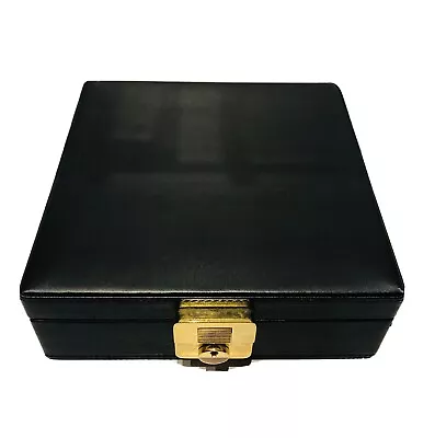 T. Anthony Black Leather Suede Lined Men’s 12 Pair Cufflinks Jewelry Box Case • $150