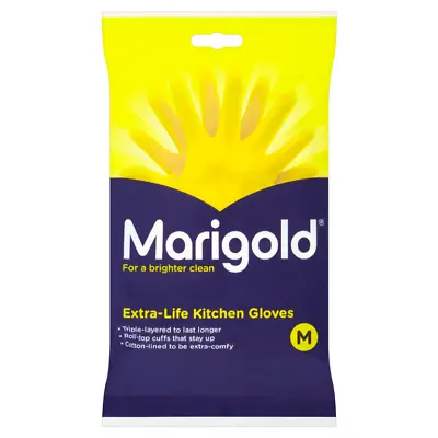 Marigold Extra Life Cotton Lined Strong Medium & Large Kitchen House Gloves  • £3.50