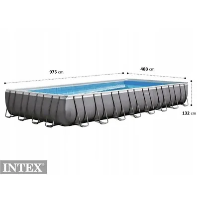 Intex 26374 Ultra Xtr Frame Large Above Ground Pool Rectangular 975x488x132cm • £2800