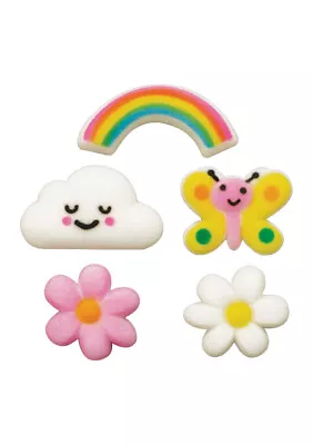 Spring  Sugar  Decor - Rainbows Clouds Butterflies Flowers Daisies 20 Pk • $25.63