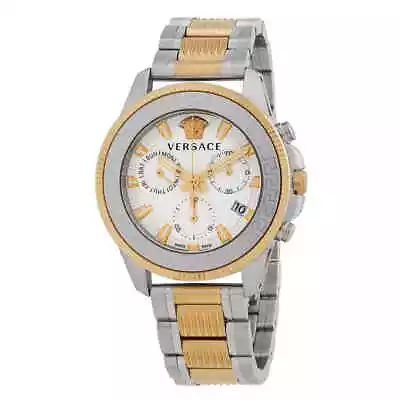 Versace Greca Action Chronograph Quartz Silver Dial Men's Watch VE3J00522 • $438.90