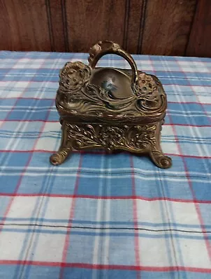 Vintage Art Nouveau Jewelry Casket Box Gold Jewelry • $18.50