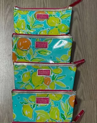 4PC Lilly Pulitzer Estee Lauder Plastic Cosmetic Makeup Purse Clutch Bag EA $4.5 • $18.95