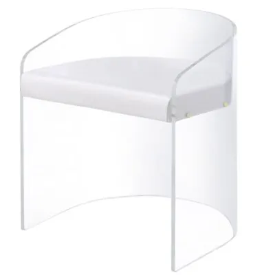 Pemberly Row Pure Decor 19  U Shape Lucite And Acrylic Dinner Chair In Clear • $378.66