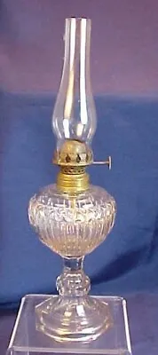$30 • Buy Vintage EAPG Glass Miniature Lamp Kerosene Chimney Zipper Pattern