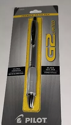 Pilot G2 Limited Premium Metal Pen 0.7mm Black Ink - Silver Barrel - NEW! • $14.88