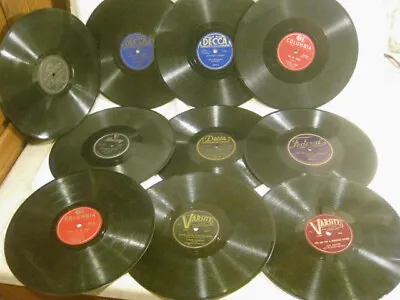 Lot Of 10 RANDOM 10  78 RPM Vintage Records Jazz Bands-Singers- Groups • $4.99