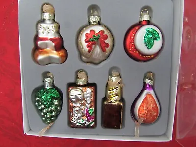 Mini Glass Christmas Ornaments Set Of 7. • $14.99
