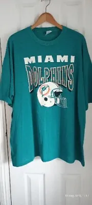 Miami Dolphins VTG 90s Tshirt Garan Inc American Football Made In USA M Fits XS • £14.99