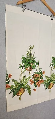 Vintage 70s Style Curtain Pannel Kitchen Window Macrame Plant Printed 24x34 • $29.99