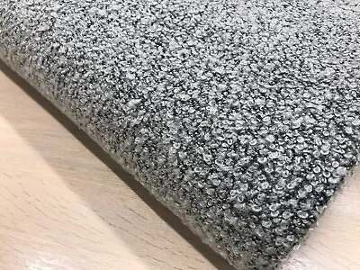 £21.99 • Buy Grey Curly  Super Soft  Boucle  Wool Blend Fabric 150cm