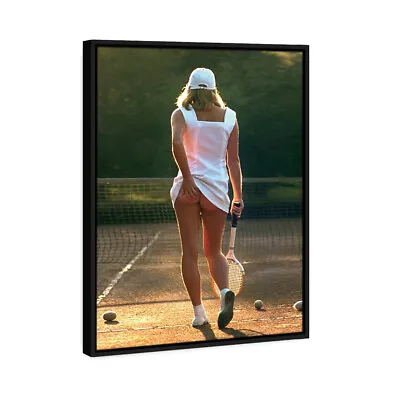 Funny Tennis Girl Framed Oil Canvas Print Wall Art Painting • $38.88