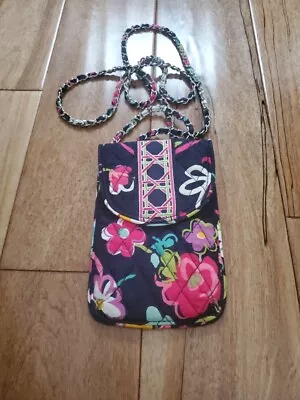 Vera Bradley Phone Floral Pink Navy Blue CROSBODY BAG WOMEN'S • $7.90