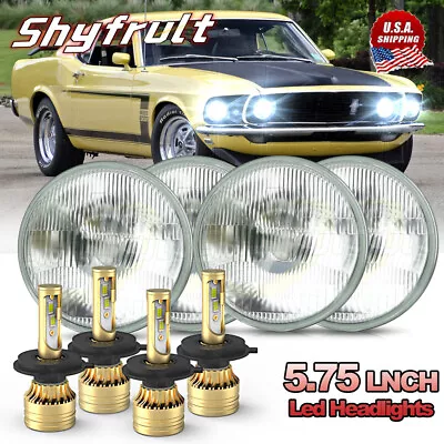 8pcs 5.75  5-3/4 LED Headlight Hi/Lo Sealed Beam Projector For Ford Mustang 1969 • $135.80