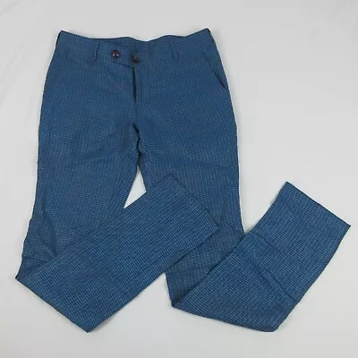 Indian Dress Pants Men Blue 32 X 33 TMS Fashion Designer Gandhi Luxury Maroon • $45