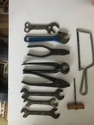 Selection Of Old 1950s Hand Tools Garage Find Non Metric Need Cleaning But Ok. • £15