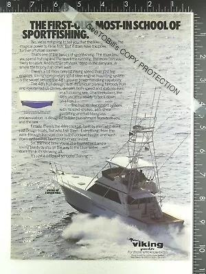 1988 ADVERTISING ADVERTISEMENT AD For Viking 48 Convertible Boat Yacht 1989 1990 • $12.50