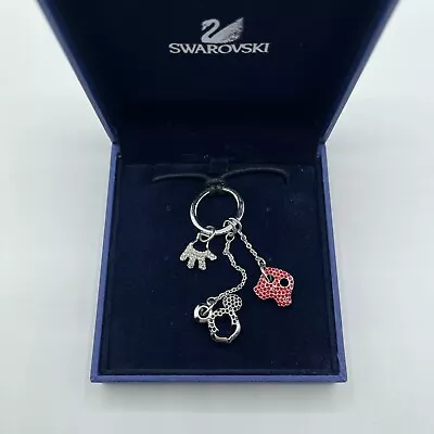 New Swarovski Disney Mickey Mouse Rhodium Cord Pendant Necklace 872497 • $49.99