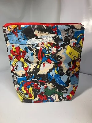 Vintage Marvel Comics Avengers Super Heroes Tote Bag 12 X13  Thor Spideman Iron • $13.99