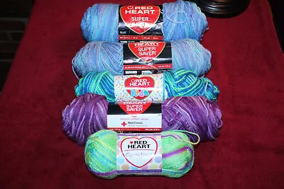 Red Heart Yarn  Lot Of 5 Variegated • $20