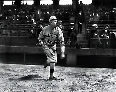 MLB 1918 Babe Ruth Boston Red Sox Warming Up Wrigley Field 8 X 10 Photo Picture • $5.99