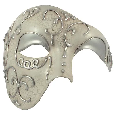 £10.99 • Buy MENS MASQUERADE Mask Phantom Half Face | Venetian Mask | Fancy Dress PROM BALL