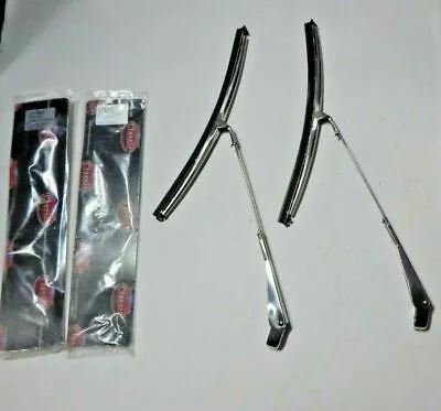 New Pair Stainless Wiper Arms + Pair Blades LHD MGB Roadster 1963-68 • $73.95