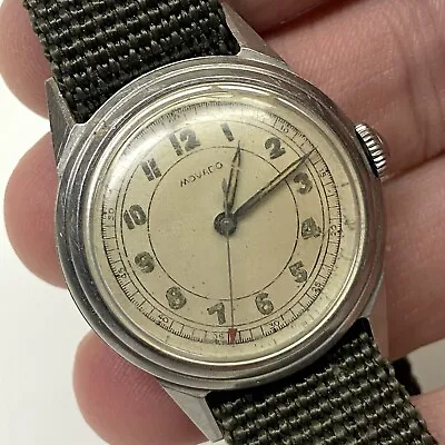 1940s Movado 15j 470 Vintage Military Watch 30mm Borgel Case -Runs/Needs Service • $369