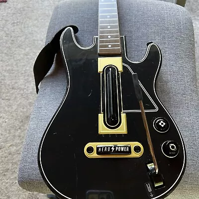 $20 • Buy Guitar Hero Guitar With Strap For XBOX 360/PS3 Black And Gold