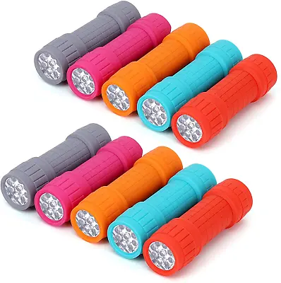 10-Pack 9-LED Mini Flashlight Set AAA Batteries Are Included And Pre-Installed • $26.50