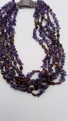 £20 • Buy Multi-strand Amethyst And Garnet Necklace
